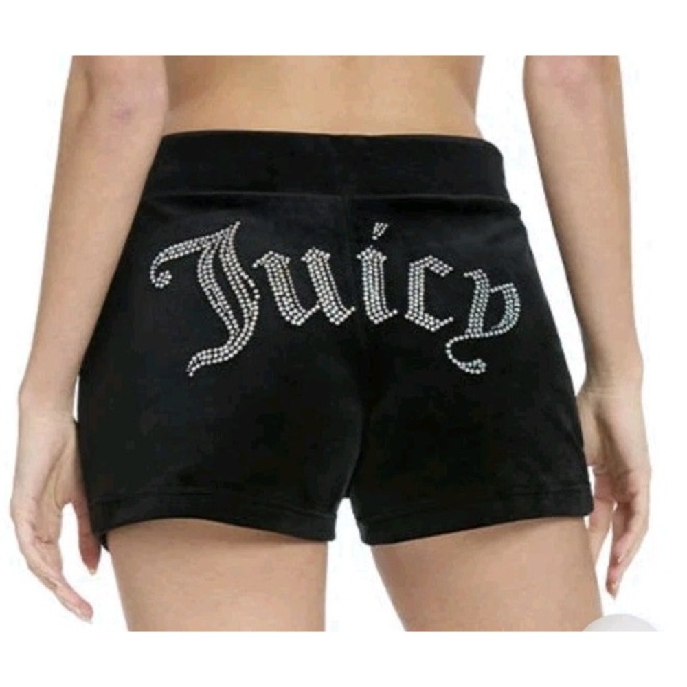 New Juicy Couture Big Bling Velour Track Shorts Woman M Lounge Y2k *No Drawstrng
